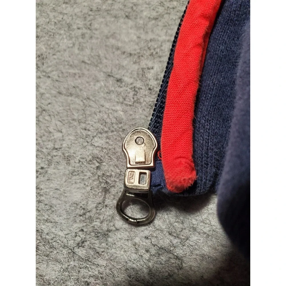 VTG Y2K Abercrombie & Fitch Jacket Mens Large Navy Varsity Bomber Zip Up Patch